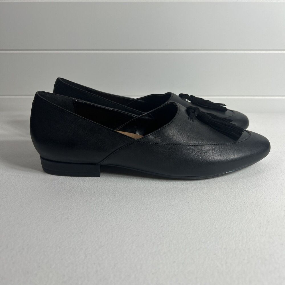 Aerosoles Women’s Shoes Size 8.5 M Black Outfield Leather Tassle Loafers